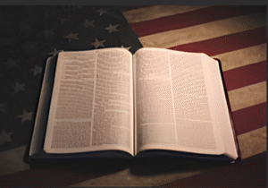 Bible and US Flag